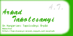arpad tapolcsanyi business card