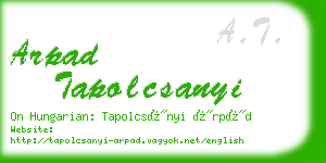 arpad tapolcsanyi business card